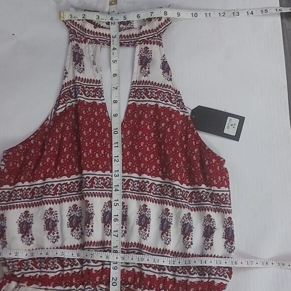 Very J Boho Tassel Tie Front Romper M Bohemian Summer Festival Hippie Summer NEW - Picture 5 of 8